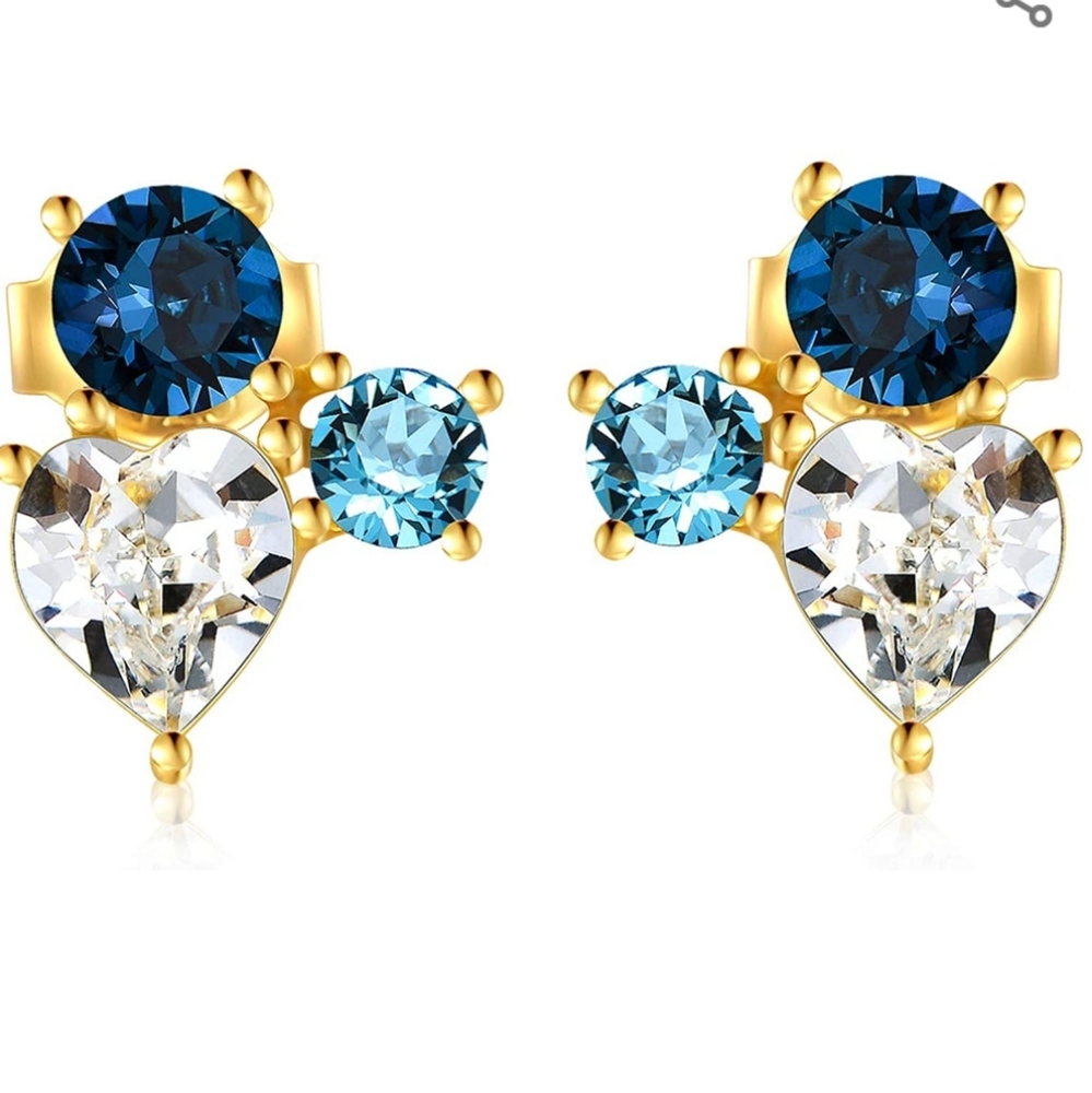 Sterling silver and 18 carat gold overlay earrings